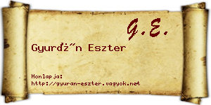 Gyurán Eszter névjegykártya